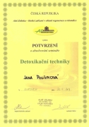 Potvrzení Detoxikační techniky Jana Polívková 2014